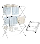 Maqauai Clothes Drying Rack,Expandable Collapsible Heavy Duty Metal Laundry Standing Rack for Air...