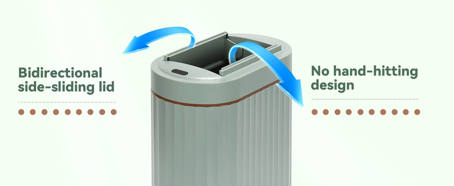 Green motion sensor smart trash can butterfly lid2