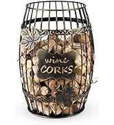 True Display Wine Kitchen, Barrel Cage Holder Collector Decorative Vino Cork Storage Box Containe...
