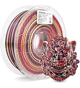 AMOLEN Silk PLA 3D Printer Filament, Shiny Multicolor Rainbow PLA Filament 1.75mm, Fast Color Cha...