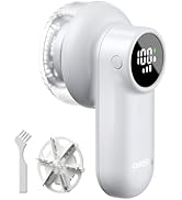 coldSky Rechargeable Fabric Shaver, Lint Shaver with Digital Display, Sweater Shaver with 6-Leaf ...