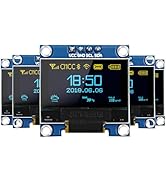 iPistBit 5 Pcs 0.96 Inch OLED Display Module, 128x64 Pixel I2C SSD1306 Luminous OLED Screen Board...