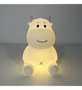 HomeCozi Cute Cow Night Light – XL Silicone Rechargeable Touch-Controlled Dimmable RGB Lamp with ...
