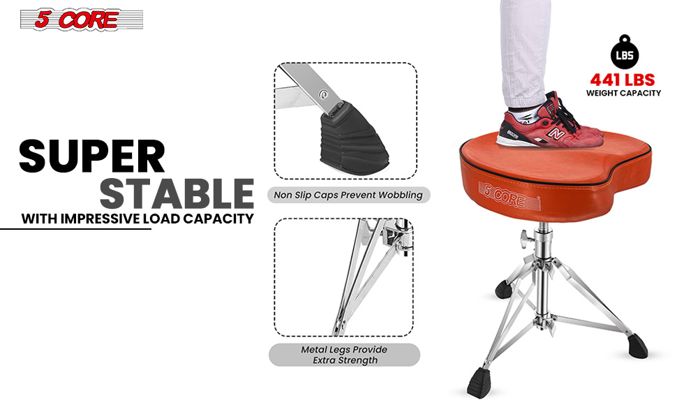 Orange Drum Chair,Height Adjustable Heavy Duty Upgraded Drum Stool