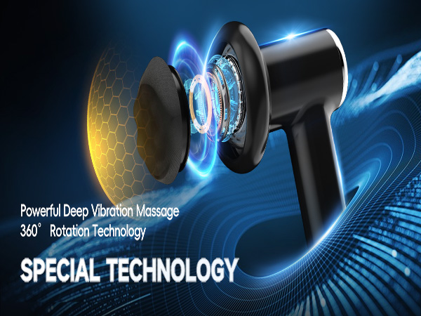 Powerful Deep Vibration Massage 360° Rotation Technology SPECIAL TECHNOLOGY