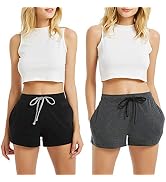 HEARTNICE Womens Cotton Pajama Shorts, Soft Sleep Shorts for Women Lightweight Lounge Pj Bottoms