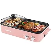 Topwit Pot with Grill, 2 in 1 Indoor Non-stick Shabu Shabu Pot with Grill for Steaks, Shabu Shabu...