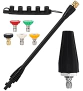 PWACCS Pressure Washer Accessories Kit – 16 Inch Power Washer Replacement Wand with 5 Spray Tips ...