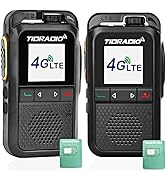 TIDRADIO TD-G100 Rapid Unlimited Range Walkie Talkies with SIM Cards, 4G POC Two Way Radios Natio...