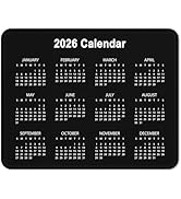 2026 Calendar Mouse Pad, Square New Year 2026 Mousepad 10.2 x 8.3 Inch, Stitched Edge Anti-Slip W...