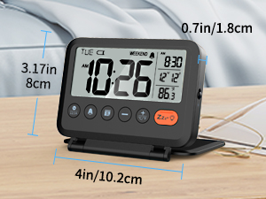 Small Folding Digital Alarm Clock for Bedroom