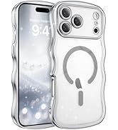 BENTOBEN Magnetic for iPhone Pro Case [Compatible with Magsafe] Clear Crystal Glitter Cute Curly ...