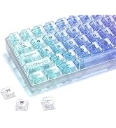 HITIME XVX Clear keycaps, White Transparent Keycaps 60 65 75 100 Percent, Crystal Ceramic Custom ...