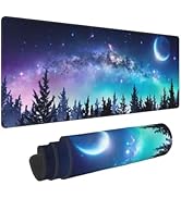Forest Galaxy Moon Starry Sky Mouse Pad Long Extended XL Mousepad Desk Pad Gaming Pc Desktop Larg...