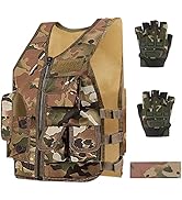 Green Bean Kids Outdoor Tactical Vest, Children's Combat Vest Adjustable Breathable Vest with Kid...