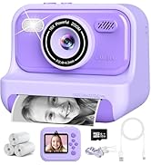 Instant Print Camera for Kids,2.4 Inch Screen Kids Instant Cameras, Christmas Birthday Gifts for ...