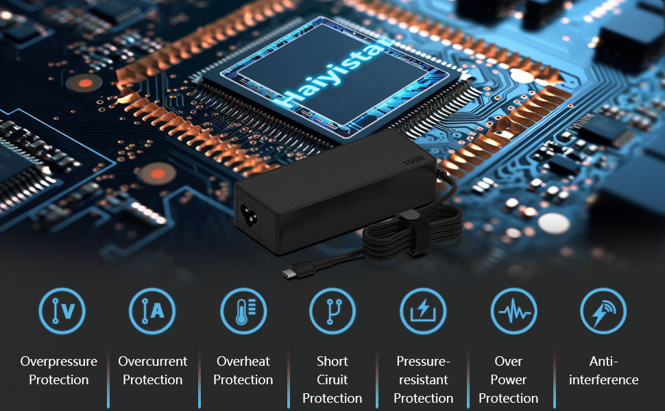 Haiyistar 100W USB-C Laptop Power Adapter Charger