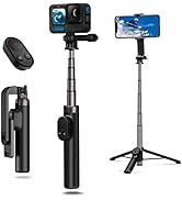 AFAITH Extendable Selfie Stick Tripod with Remote Control for GoPro Hero 13 12 11 10 9 8 MAX and ...