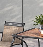 Giantex Patio Table with Umbrella Hole, Outdoor Dining Table for 4 People with All Weather Resist...