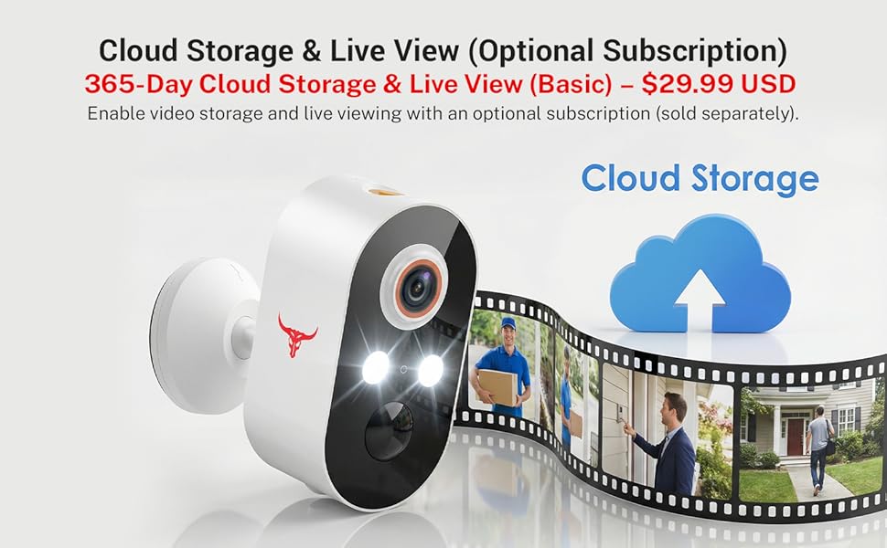 1080p Wireless Video Doorbell Camera with Cloud Storage