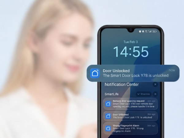 Receive real-time door activity alerts and security notifications on phone