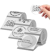 3 Rolls Round Clear Labels for NIIMBOT B1 B21 B3S K3 Label Maker, 2'' x 2'' (50x50mm) Printer Lab...