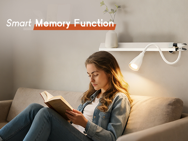 Clip on Light Reading Light for Bed Headboard LED Desk Lamp with Clamp for Bedside Bedroom Table 