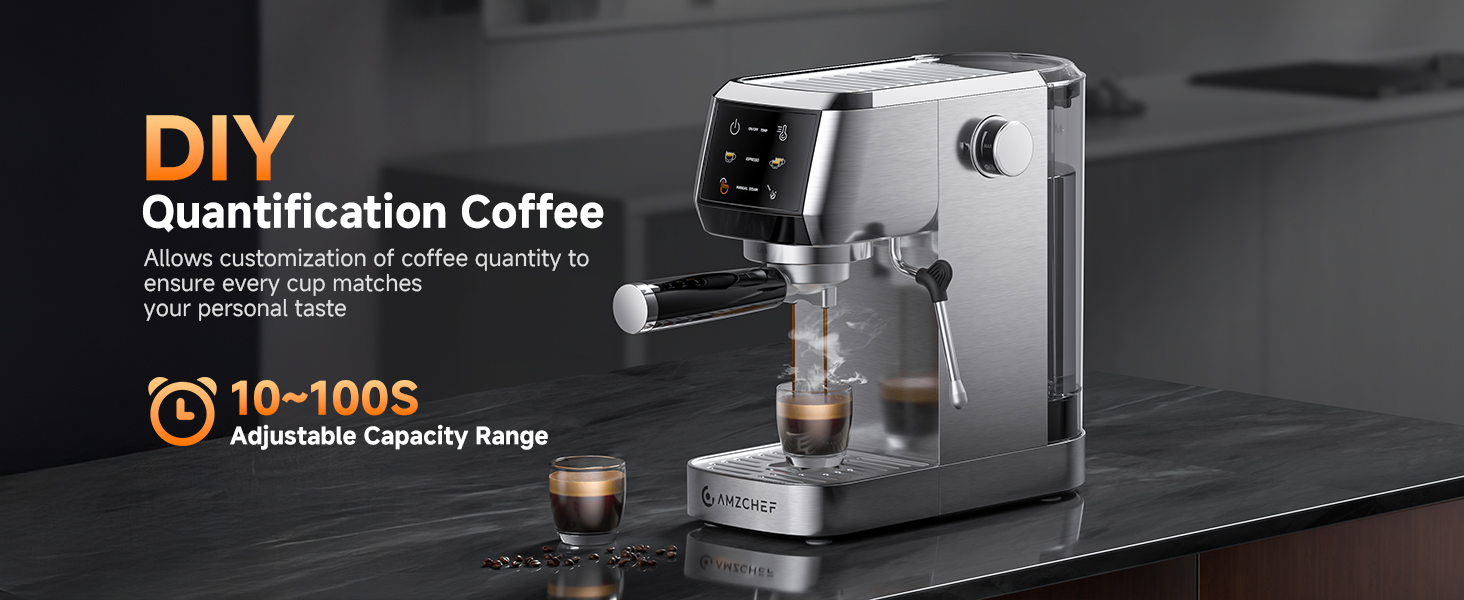 DIY Quantification Coffee Allows customization of coffee quantity to 