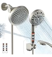 UltrTxenova Shower Head with Handheld Spray Combo,6" High Pressure Rain ShowerHead,5" Dual Double...