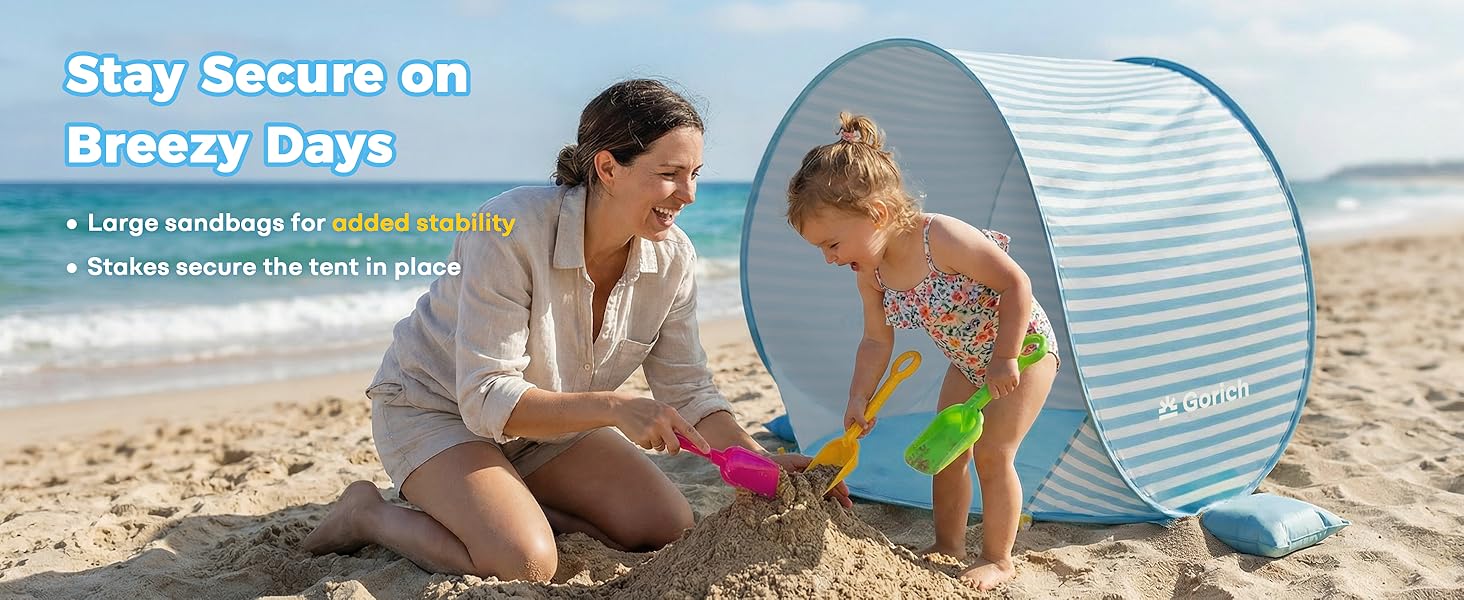 toddler beach shade windproof with large sandbags
