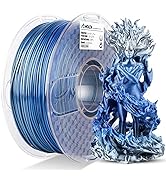 AMOLEN PLA 3D Printer Filament, PLA Filament 1.75mm Silk Shiny Filament Blue Silver Filament, 3D ...