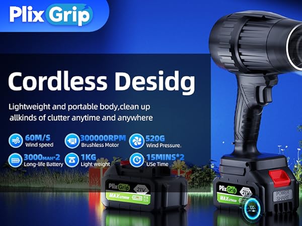 Leaf Blower Cordless with Battery and Charger