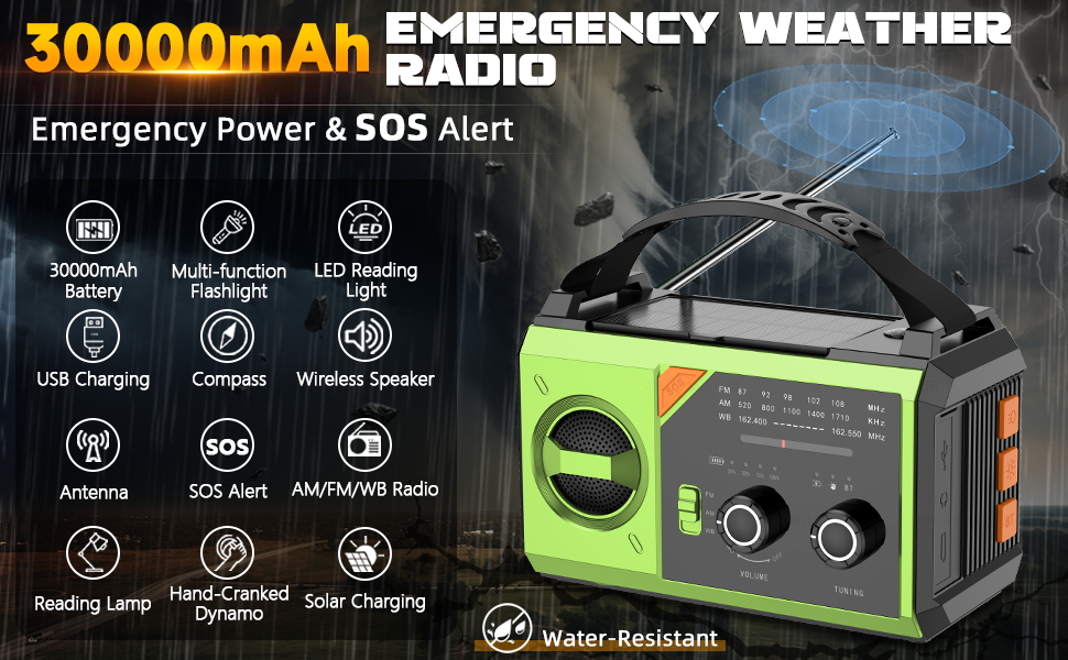 30000 mAh Weather Radio