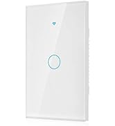 Wi-Fi Wall Switch, WiFi Remote Control Switch WiFi Touch Screen Switch Single Circle for Alexa fo...