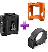 morsisho 1 Pack Black Portable Waist Fan, Orange Silicone Protective Covers and Grey Tactical Nyl...