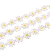 100Pcs Yellow Daisy Lace Trim, Embroidered Flower Sewing Trim, DIY Craft Embellishments