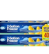 Freezer Gallon Bags - Resealable Plastic Freezer Containers - Reusable Double Zipper Pouches for ...