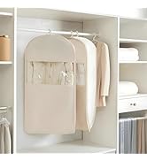 Space Saving Hanging Garment Bag with Self Compression Zipper, 2025 New Large Capacity Long Hangi...