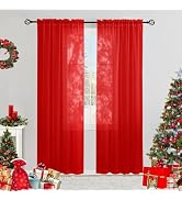 Karseteli Semi Voile Sheer Curtains 84 Inches Long 2 Panels Rod Pocket Window Treatment for Livin...