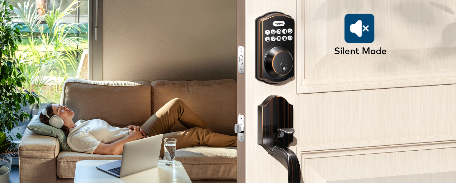 Silent Mode mutes the lock’s beeps, letting you lock/unlock quietly without disturbing others.