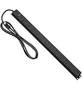 12 Outlet Long Metal Power Strip, 6FT Wide Spaced Outlet Power Bar, Overload Protection Switch, I...