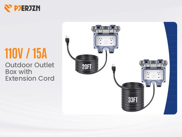Outdoor Outlet Box with Extension Cord