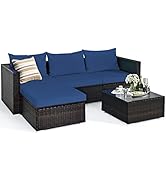 Tangkula 5 Piece Outdoor Patio Furniture Set, Sturdy Frame and Weight Capacity Up to 360 Pounds, ...