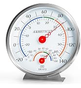 Indoor Outdoor Thermometer Hygrometer, Large Dial Waterproof Wall Mount - Accurate &amp; Easy to Read...