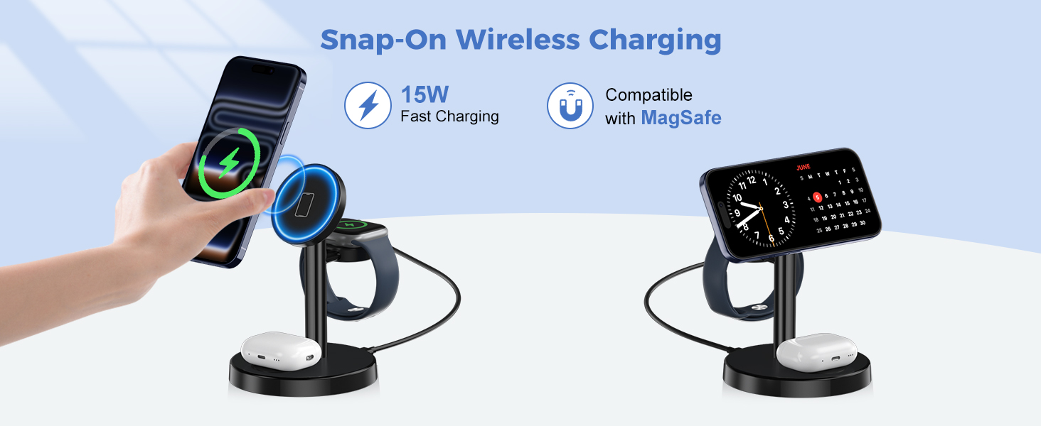 3 in 1 Fast Wireless Charging Station for Apple