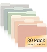 SUNEE File Folders, 30 Pack Manilla Folders 8.5 x 11, Colored File Folders Home Office School Sup...