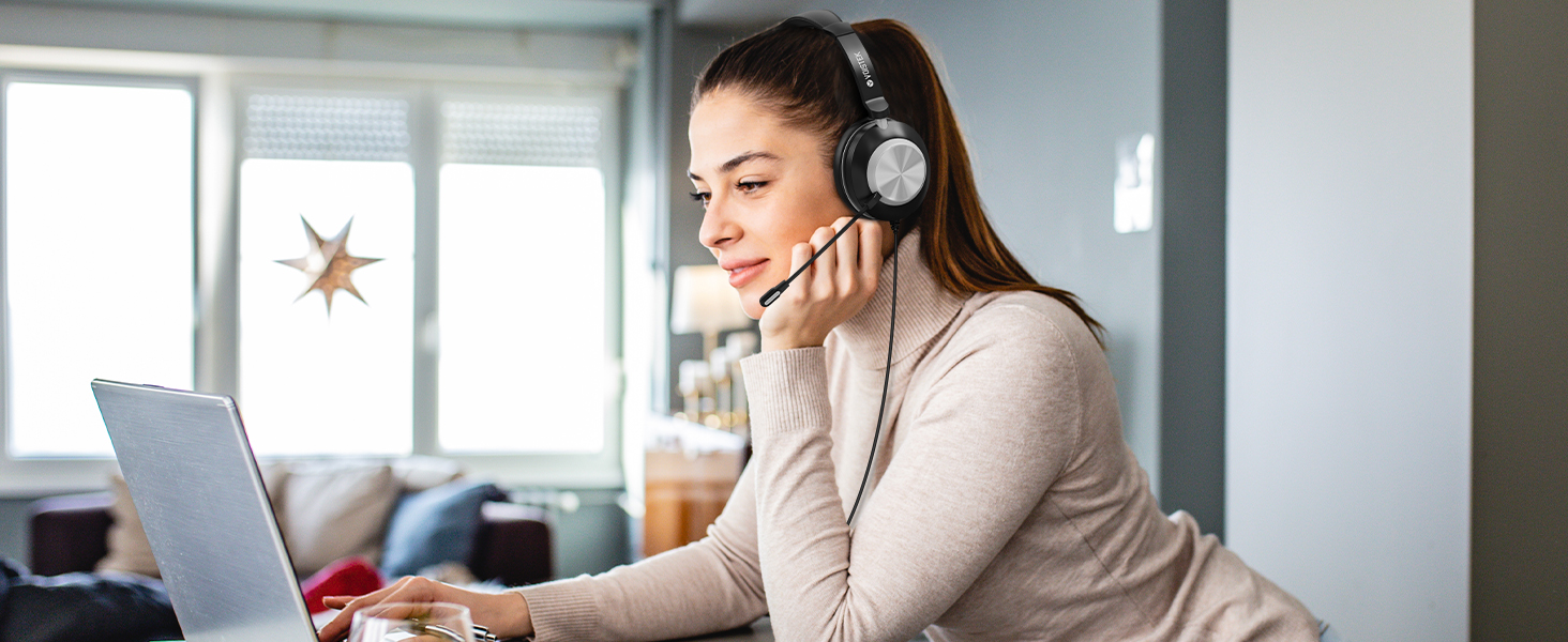 usb headset with micphone, work headset with mic, headset with microphone for pc, pc headphones