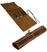 ELIZO Leather Knife Roll Bag Professional Chef Knife Case, Durable Knife Sheath Holder, Cooks &amp; C...