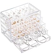 Ewen 5 Drawer Large Jewelry Organizer Box, Clear Acrylic 24-grid Jewelry Storage Boxes with Empty...