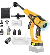 Cordless Pressure Washer 1200PSI 600W, Upgrade Power Cleaner Compatible with Dewalt 20V Battery, ...